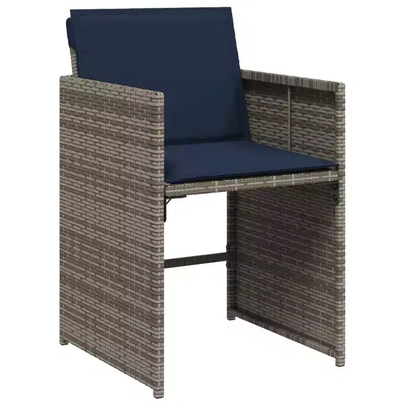 vidaXL Set da pranzo da esterno 10 pz Grigio in PE Rattan per 10 persone Pieghevole