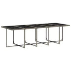 vidaXL Set da pranzo da esterno 10 pz Grigio in PE Rattan per 10 persone Pieghevole