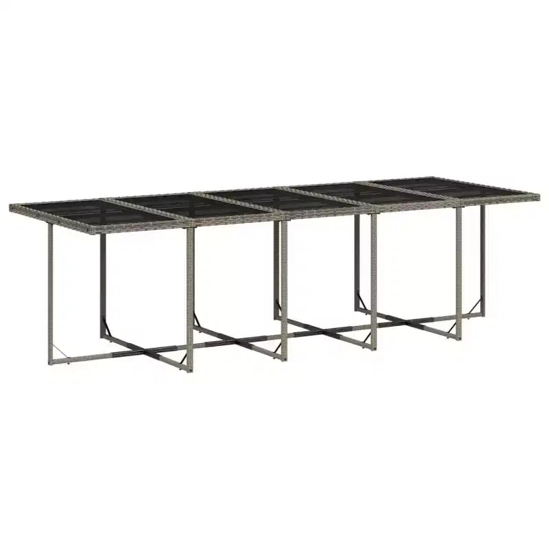 vidaXL Set da pranzo da esterno 10 pz Grigio in PE Rattan per 10 persone Pieghevole