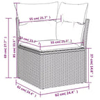 vidaXL Set Divani da Giardino 6 pz con Cuscini Nero Polyrattan Acacia