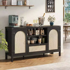 Grande mobile credenza a buffet con cassetti portaoggetti, credenza da 59'' per angolo caffè con ripiani regolabili per cucina/sala da pranzo/soggiorno