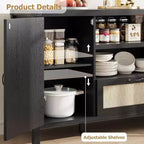Grande mobile credenza a buffet con cassetti portaoggetti, credenza da 59'' per angolo caffè con ripiani regolabili per cucina/sala da pranzo/soggiorno
