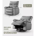 27 Poltrona reclinabile oversize girevole a 360° con riscaldamento e massaggio
