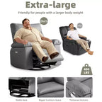 27 Poltrona reclinabile oversize girevole a 360° con riscaldamento e massaggio