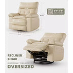 27 Poltrona reclinabile oversize girevole a 360° con riscaldamento e massaggio