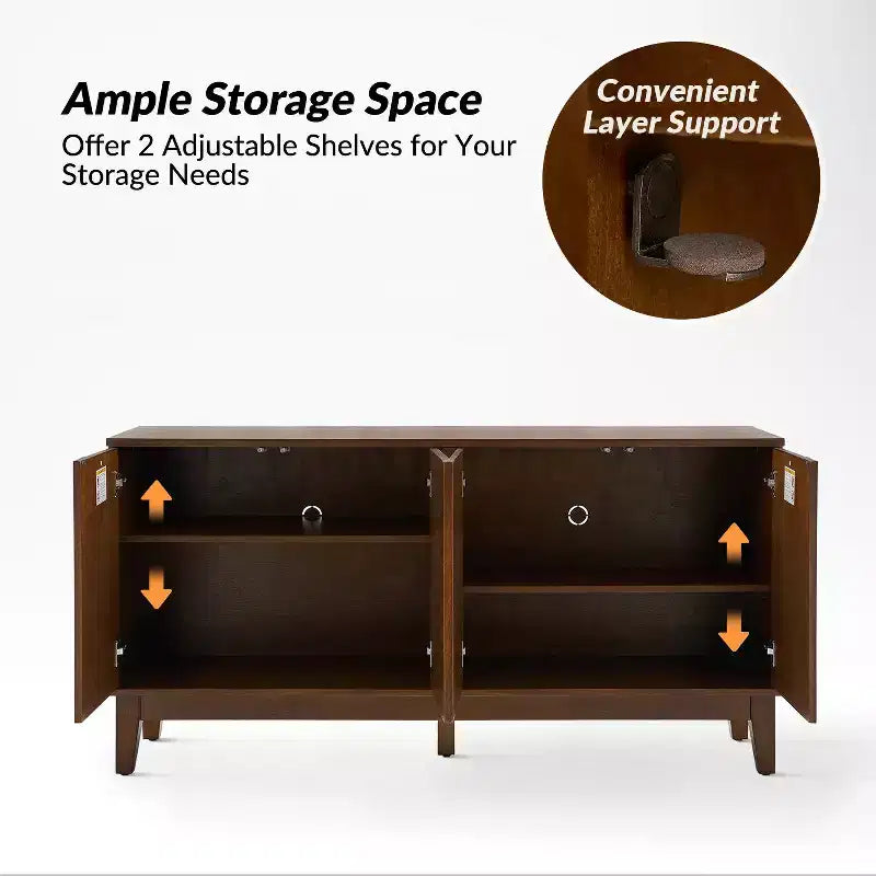 Obdulia Credenza a 60 Ante con Ripiani Regolabili|ARTFUL LIVING DESIGNS-NOCE