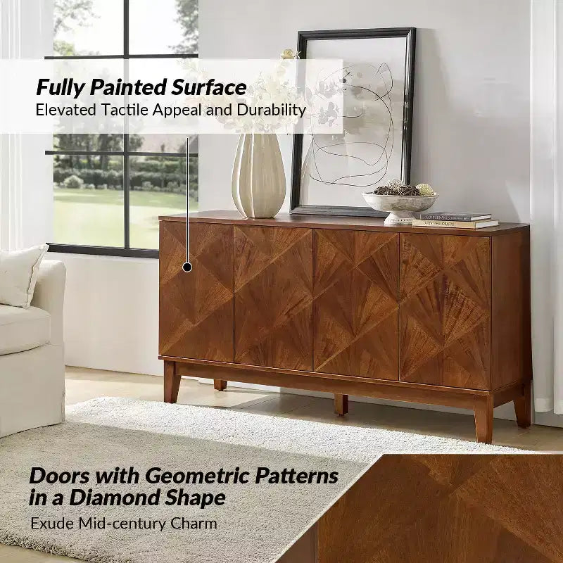 Obdulia Credenza a 60 Ante con Ripiani Regolabili|ARTFUL LIVING DESIGNS-NOCE