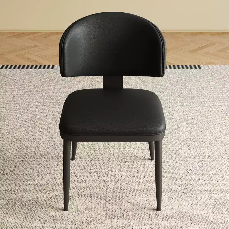Sedie da pranzo moderne senza braccioli per casa e cucina, sedia da pranzo con seduta imbottita in pelle PU