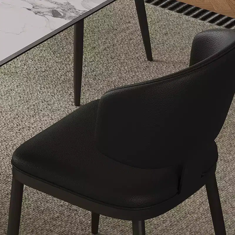 Sedie da pranzo moderne senza braccioli per casa e cucina, sedia da pranzo con seduta imbottita in pelle PU