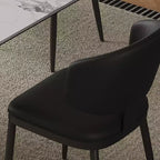 Sedie da pranzo moderne senza braccioli per casa e cucina, sedia da pranzo con seduta imbottita in pelle PU