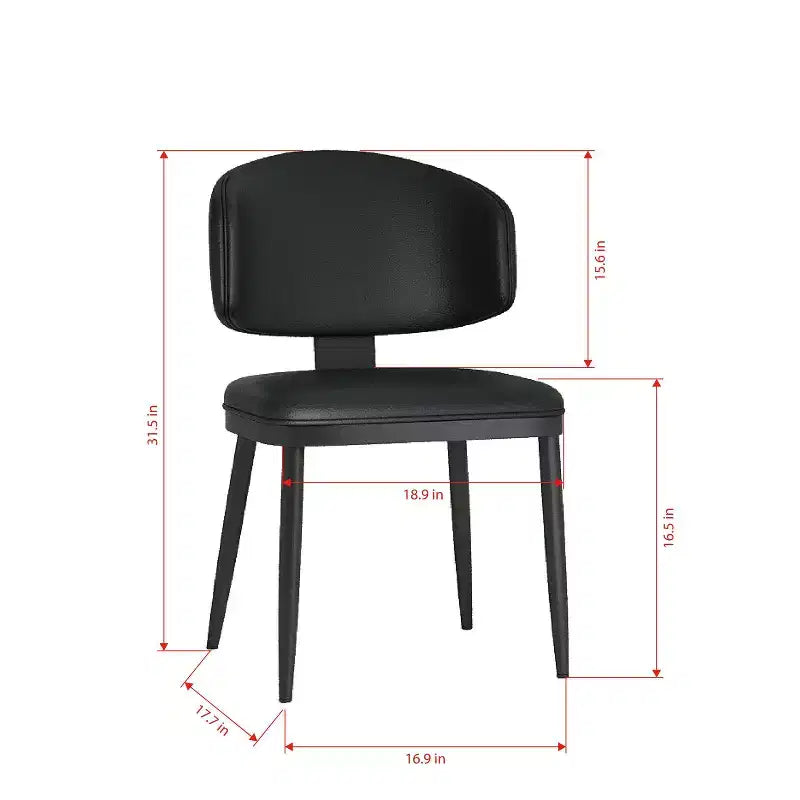 Sedie da pranzo moderne senza braccioli per casa e cucina, sedia da pranzo con seduta imbottita in pelle PU
