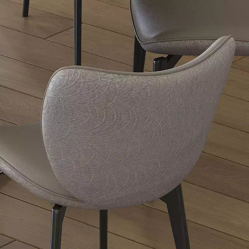 Sedie da pranzo moderne senza braccioli per casa e cucina, sedia da pranzo con seduta imbottita in pelle PU