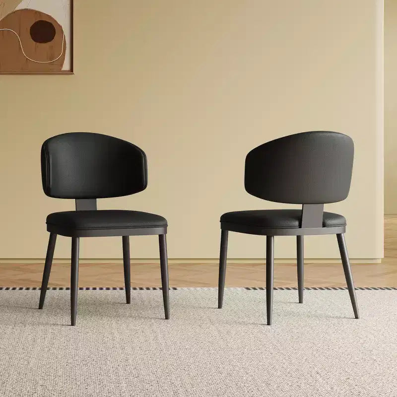 Okak Modern Style Armless Home Dining Chairs for Kitchen Dining Room,PU Leather Upholstered Seating Dining Chair Set of 2