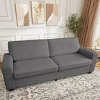 83 Divano da salotto, comodo divano con seduta profonda, divano moderno con braccioli larghi, rivestimento sfoderabile, divano a 3 posti in pile Teddy per camera da letto