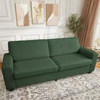 83 Divano da salotto, comodo divano con seduta profonda, divano moderno con braccioli larghi, rivestimento sfoderabile, divano a 3 posti in pile Teddy per camera da letto