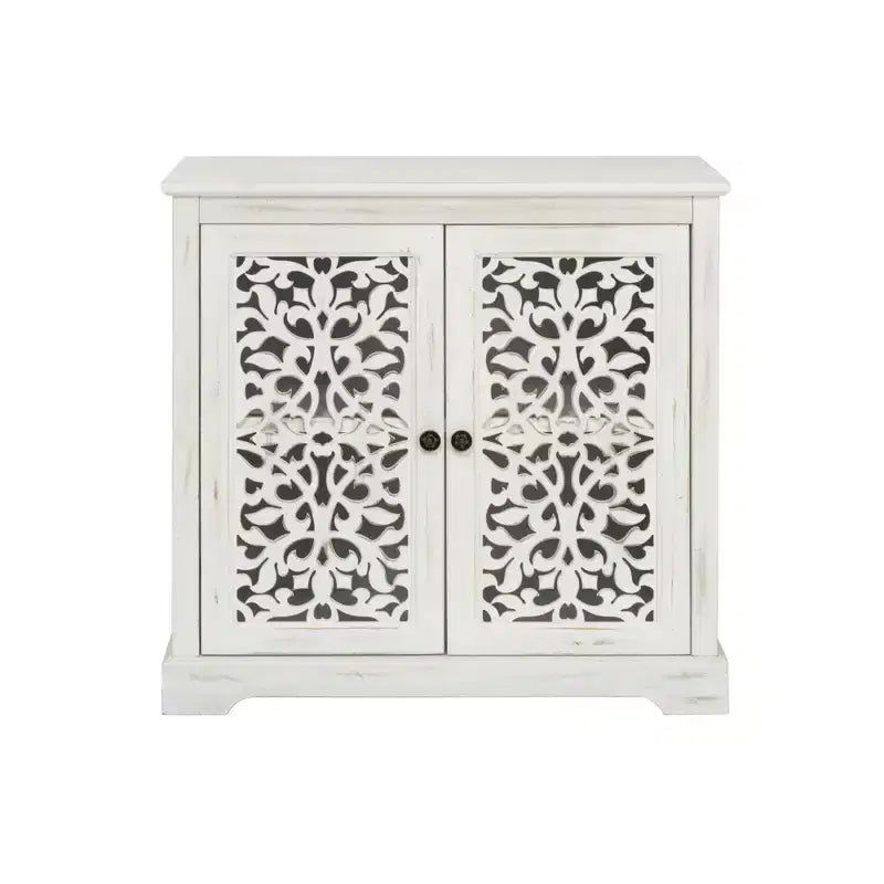 GDFStudio Iris Commode/Meuble de rangements antique 80 cm, avec 2 portes sculptées