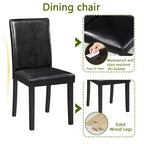Jensen Moderno Set da Pranzo 5 Pezzi: Sedie in Legno di Acacia con Rivestimento in Similpelle e Tavolo Quadrato