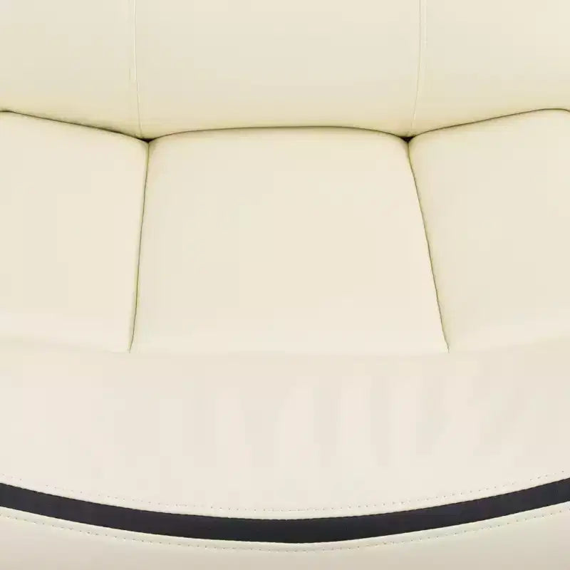 Poltrona reclinabile elettrica in pelle rigenerata con ricarica USB e schienale regolabile per soggiorno, bianco sporco