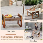Costway Set di Mobili da Giardino in 7 Pezzi in Rattan PE con Pouf Cuscini e Tavoli Sedia Divano