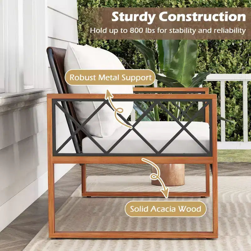 Costway Set di Mobili da Giardino in 7 Pezzi in Rattan PE con Pouf Cuscini e Tavoli Sedia Divano