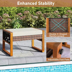 Costway Set di Mobili da Giardino in 7 Pezzi in Rattan PE con Pouf Cuscini e Tavoli Sedia Divano