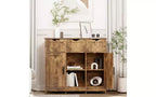 Zevemomo Credenza / Mobile Buffet Moderno Stile Fattoria con Cassetto e Ripiano Regolabile, Mobile Contenitore da Cucina e Mobile Bar per Caffè per Sala da Pranzo, Legno Retro