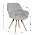 Poltrona Accent Rivestita in Tessuto, Moderna Sedia Vanity da Relax con Schienale e Cuscino Imbottiti, Poltrona Girevole, Grigia