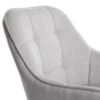 Poltrona Accent Rivestita in Tessuto, Moderna Sedia Vanity da Relax con Schienale e Cuscino Imbottiti, Poltrona Girevole, Grigia