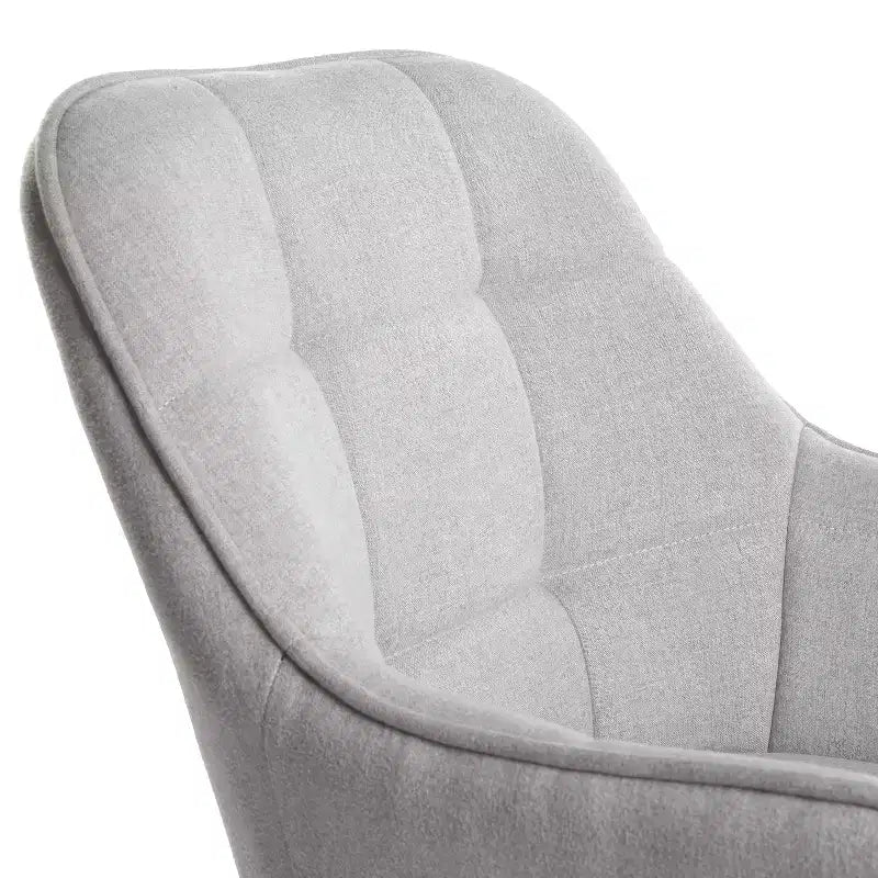 Poltrona Accent Rivestita in Tessuto, Moderna Sedia Vanity da Relax con Schienale e Cuscino Imbottiti, Poltrona Girevole, Grigia
