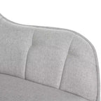 Poltrona Accent Rivestita in Tessuto, Moderna Sedia Vanity da Relax con Schienale e Cuscino Imbottiti, Poltrona Girevole, Grigia