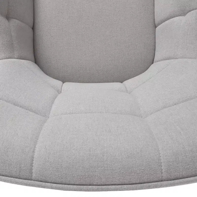 Poltrona Accent Rivestita in Tessuto, Moderna Sedia Vanity da Relax con Schienale e Cuscino Imbottiti, Poltrona Girevole, Grigia