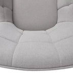 Poltrona Accent Rivestita in Tessuto, Moderna Sedia Vanity da Relax con Schienale e Cuscino Imbottiti, Poltrona Girevole, Grigia