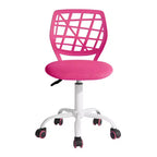 Sedia da scrivania, Sedia da ufficio regolabile per computer con schienale in plastica e sedile imbottito, Sedia girevole con ruote, Rosa