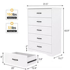 Cassettiera in legno a 6 cassetti per camera da letto con ampie maniglie in metallo, comò moderno stile rustico, organizer contenitore per camera da letto e soggiorno