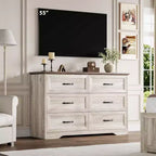 Cassettiera in legno a 6 cassetti per camera da letto con ampie maniglie in metallo, comò moderno stile rustico, organizer contenitore per camera da letto e soggiorno