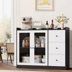 43 Credenze, Credenze d'Accento con Ante in Vetro, Credenze da Cucina, Credenze per Angolo Caffè in Legno