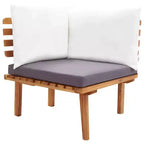 vidaXL Salon de jardin avec coussins d'assise gris foncé et coussins de dossier blancs