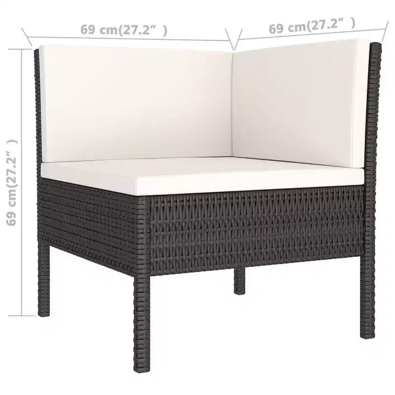 vidaXL Set Divani da Giardino Set Mobili da Esterno in Polyrattan Nero