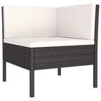 vidaXL Set Divani da Giardino Set Mobili da Esterno in Polyrattan Nero