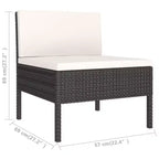 vidaXL Set Divani da Giardino Set Mobili da Esterno in Polyrattan Nero