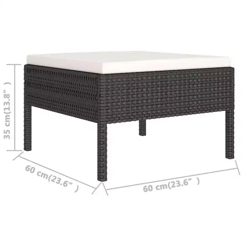 vidaXL Set Divani da Giardino Set Mobili da Esterno in Polyrattan Nero