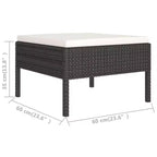 vidaXL Set Divani da Giardino Set Mobili da Esterno in Polyrattan Nero