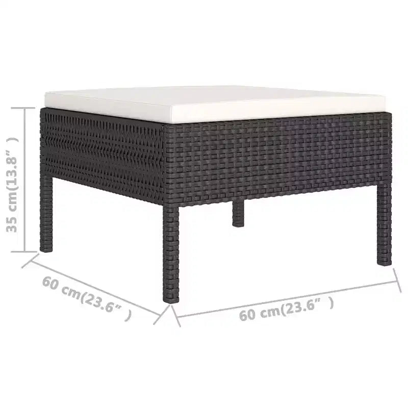 vidaXL Set Divani da Giardino Set Mobili da Esterno in Polyrattan Nero