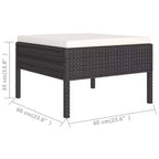 vidaXL Set Divani da Giardino Set Mobili da Esterno in Polyrattan Nero