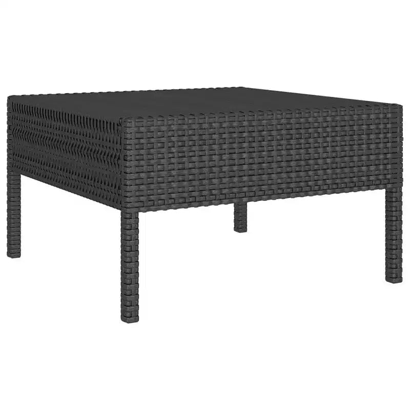 vidaXL Salon de jardin canapé d'angle en résine tressée Noir