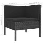 vidaXL Salon de jardin canapé d'angle en résine tressée Noir