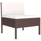 vidaXL Set Salotto da Giardino Divano Sezionale da Esterno in Polyrattan Marrone