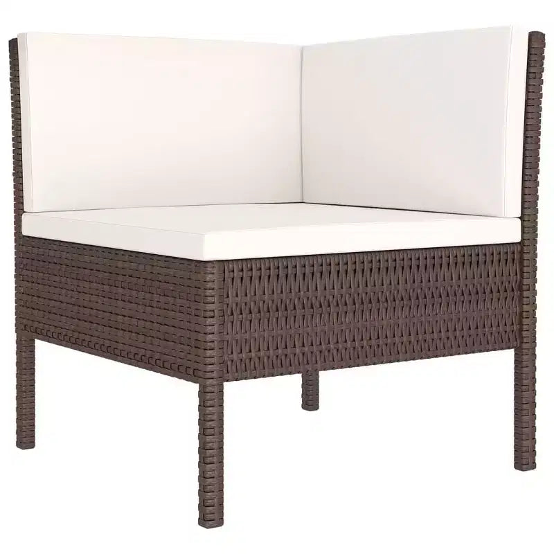 vidaXL Set Salotto da Giardino Divano Sezionale da Esterno in Polyrattan Marrone