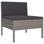 vidaXL Set Lounge da Giardino Divano Sezionale da Esterno in Polyrattan Grigio