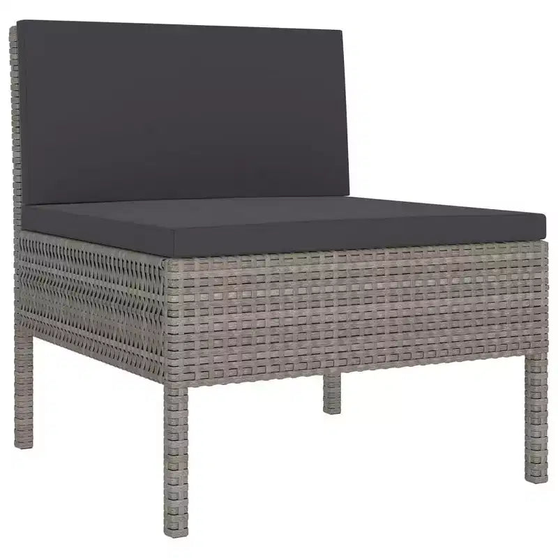 vidaXL Set Lounge da Giardino Divano Sezionale da Esterno in Polyrattan Grigio